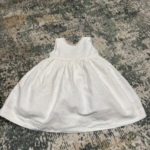 Pepa London Linen Blend Flower Girl Dress Silk Douppion 4Y White